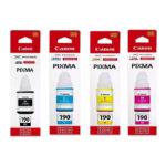 TINTAS CANON 4 botellas de tinta Canon GI-190, NEGRO Y 3 COLORES
