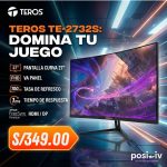 Monitor curvo TEROS TE-2732S 27" FHD VA 100Hz 1ms HDMI DP negro