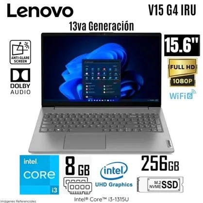 imageUrl_1 (2) Lenovo V15 G4 IRU, 15.6" FHD TN, Core i3-1315U 1.2 / 4.5GHz, 8GB DDR4/256GB/15.6" - Imagen 1