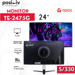 Monitor plano gaming TEROS TE-2475G 24.5" FHD VA 180Hz 1ms HDMI DP AUDIO OUT negro