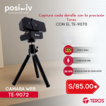 Webcam TEROS TE-9072, 2K, micrófono incorporado, USB 2.0